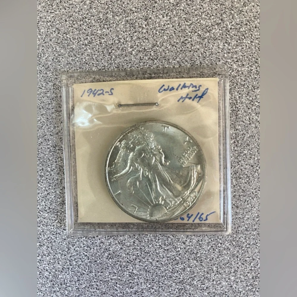1942-S Walking Liberty Half Dollar Coin - Picture 15 of 16